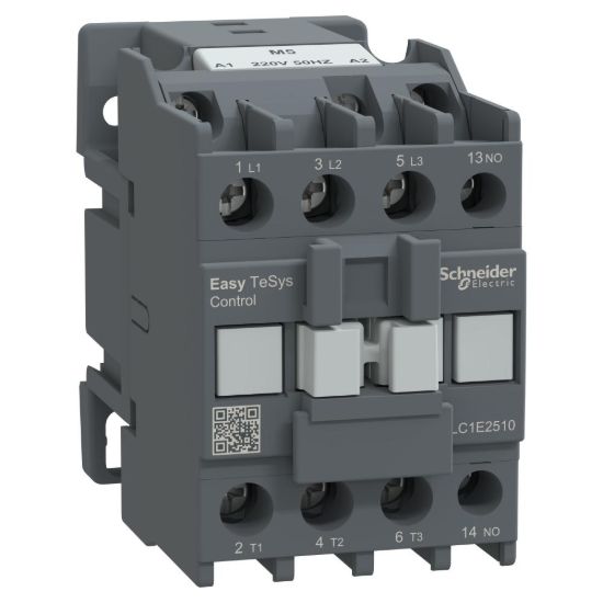 Picture of Contactor,Easy TeSys Control,LC1E,3P(3NO),AC-3,<=440V,25A,220V AC coil,50Hz,1NO auxiliary contact