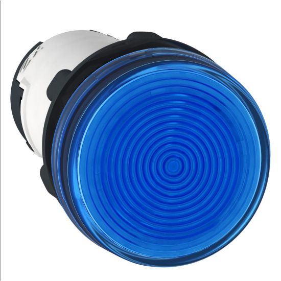 Picture of Monolithic pilot light, Harmony XB7, plastic, blue, 22mm, integral LED, 230...240V AC
