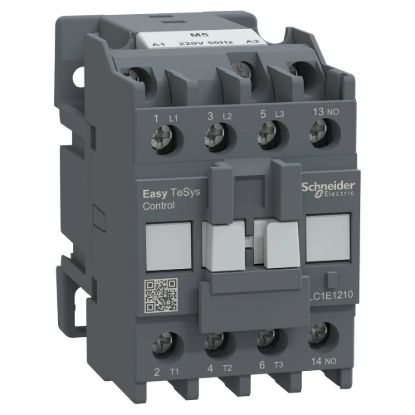 Picture of Contactor,Easy TeSys Control,LC1E,3P(3NO),AC-3,<=440V,12A,220V AC coil,50Hz,1NO auxiliary contact