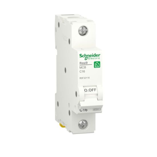 Picture of Miniature circuit breaker (MCB), Resi9, 1P, 16A, C curve, 4500A (IEC/EN 60898-1)